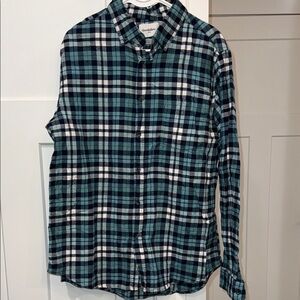 Goodfellow & Co Teal and Black Plaid Flannel Shirt